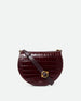 Kate Saddle Bag - Bordeaux Croco