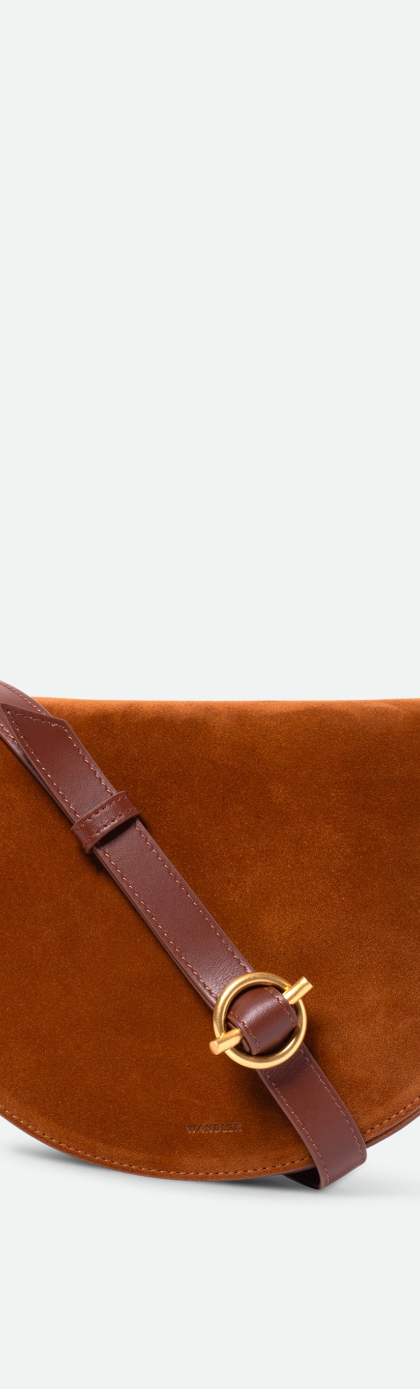 Kate Saddle Bag - Tan Suede