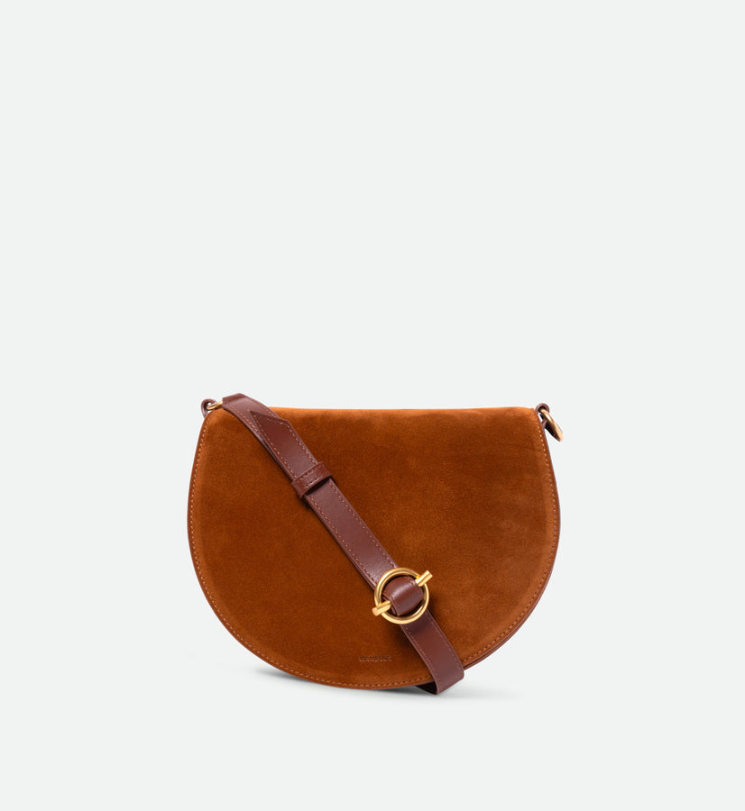 Kate Saddle Bag - Tan Suede