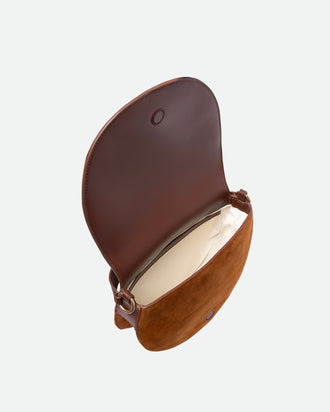 Kate Saddle Bag - Tan Suede