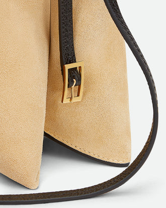 Penelope Slouch Bag - Beige Suede