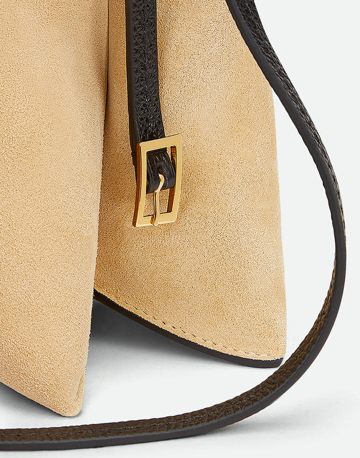 Penelope Slouch Bag - Beige Suede