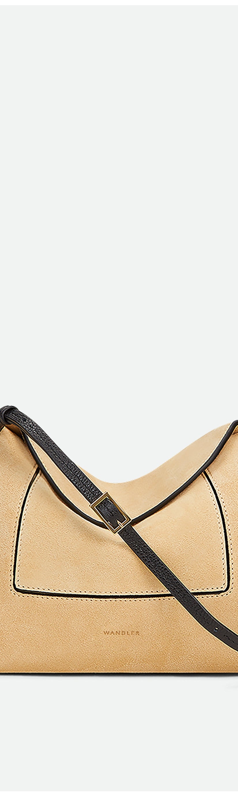Penelope Slouch Bag - Beige Suede