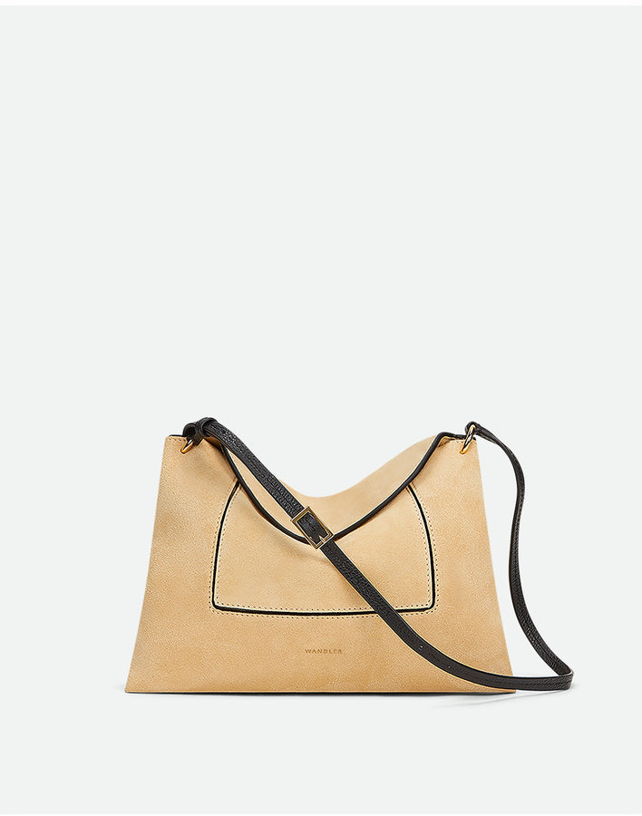 Penelope Slouch Bag - Beige Suede