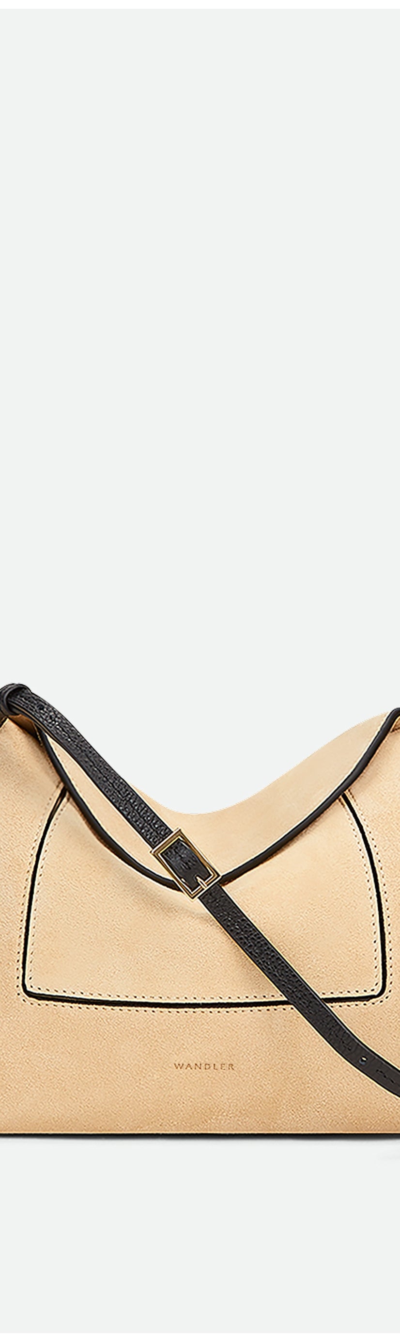 Penelope Slouch Bag - Beige Suede