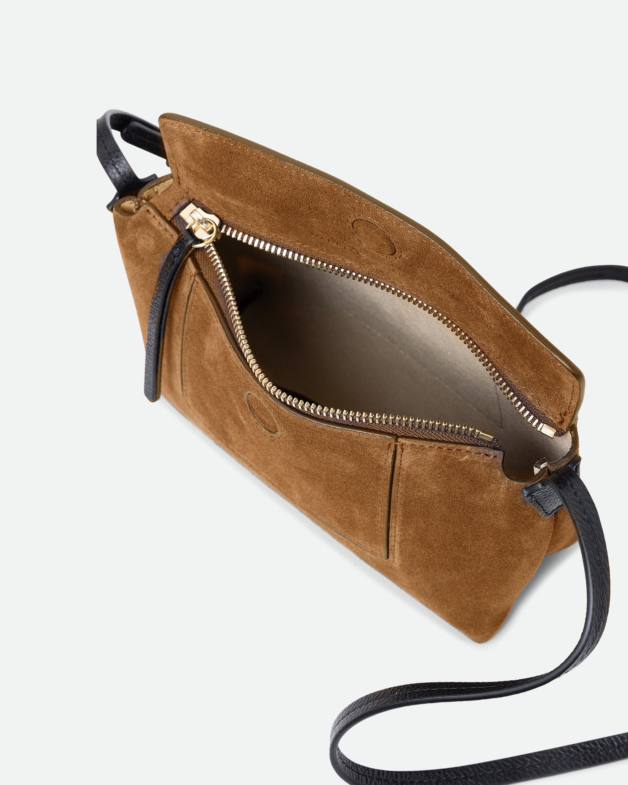 Penelope Slouch Mini - Cognac Suede