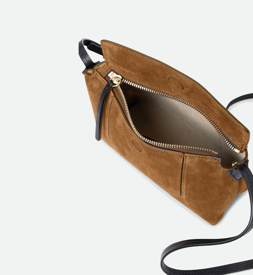 Penelope Slouch Mini - Cognac Suede