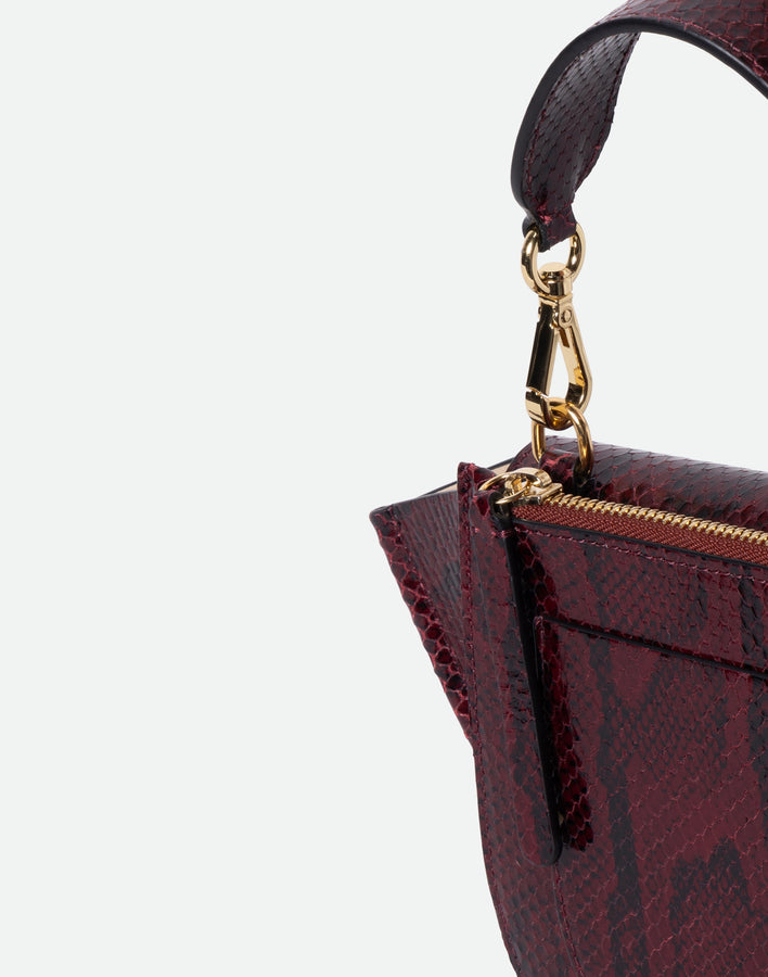 Hortensia Bag Mini - Bordeaux Python