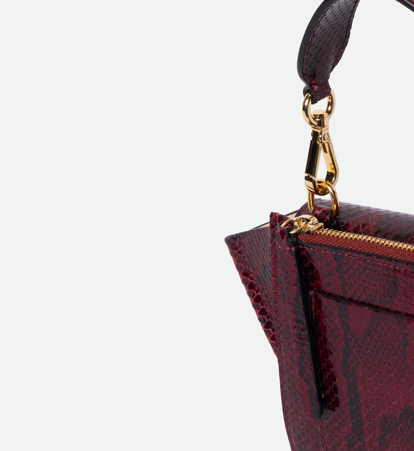 Hortensia Bag Mini - Bordeaux Python