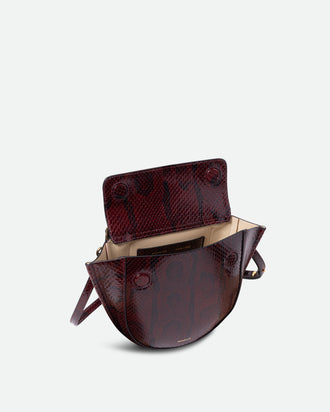 Hortensia Bag Mini - Bordeaux Python