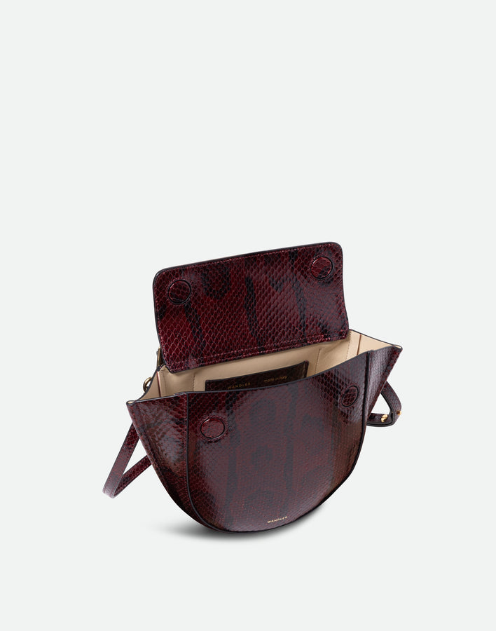 Hortensia Bag Mini - Bordeaux Python
