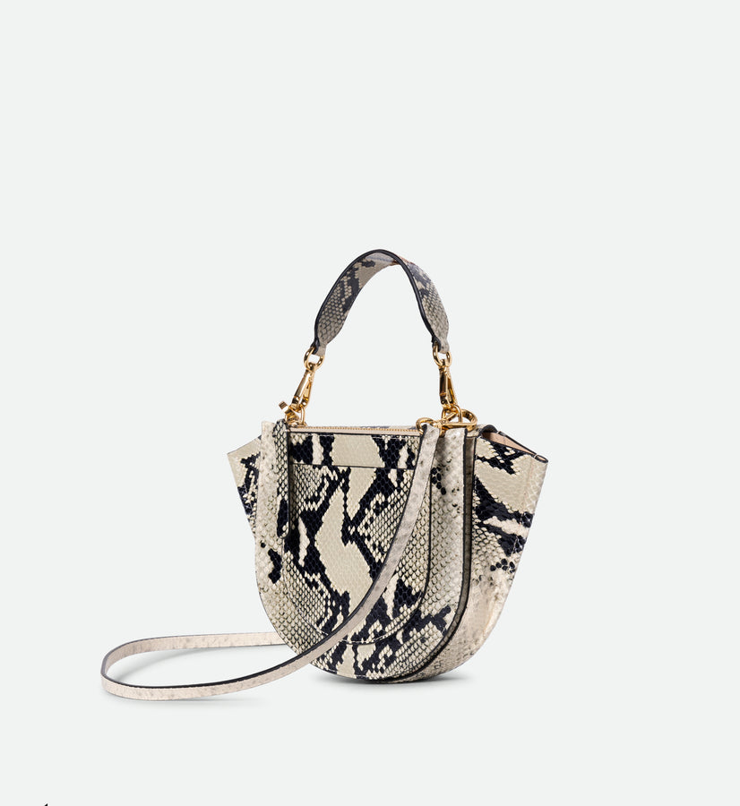 Hortensia Bag Mini - Black / White Python
