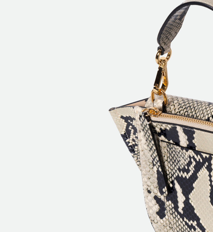 Hortensia Bag Mini - Black / White Python