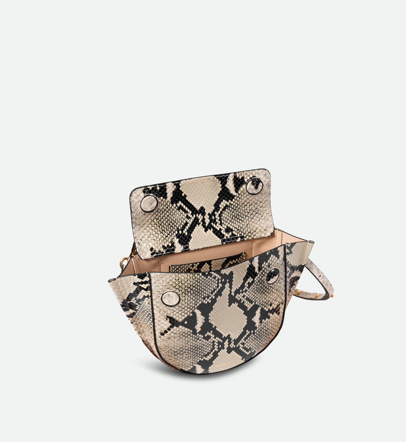 Hortensia Bag Mini - Black / White Python