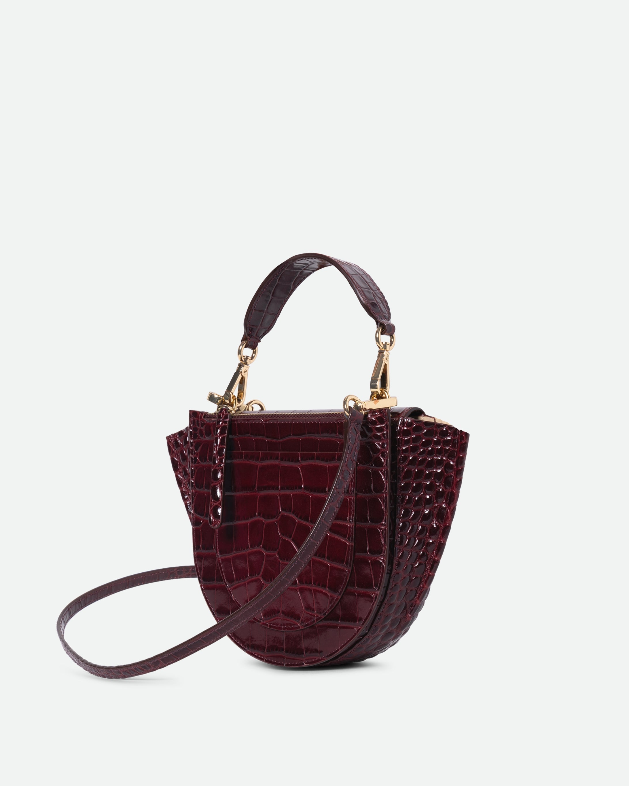 Hortensia Bag Mini - Bordeaux Croco