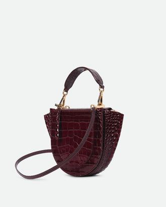 Hortensia Bag Mini - Bordeaux Croco