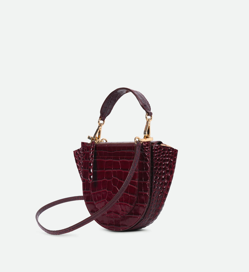 Hortensia Bag Mini - Bordeaux Croco