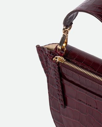 Hortensia Bag Mini - Bordeaux Croco