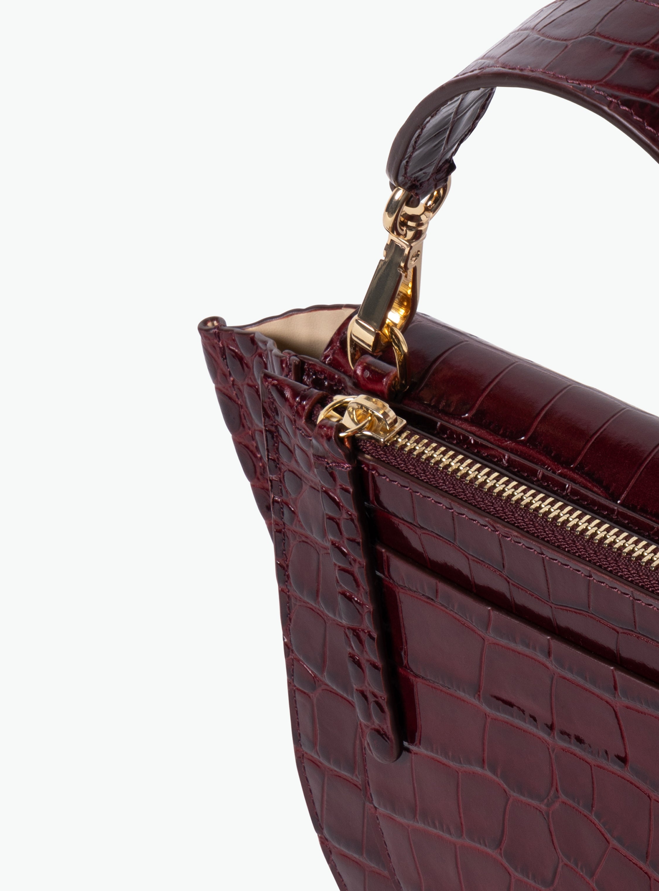 Hortensia Bag Mini - Bordeaux Croco