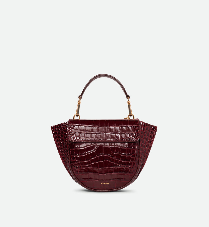 Hortensia Bag Mini - Bordeaux Croco