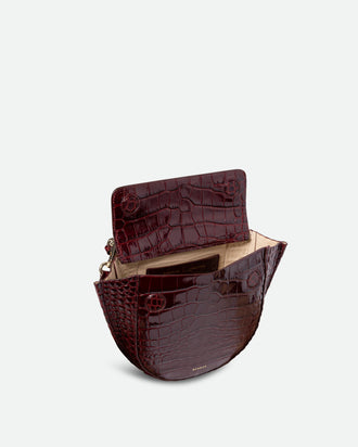 Hortensia Bag Mini - Bordeaux Croco