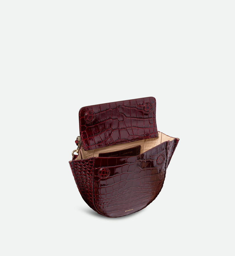 Hortensia Bag Mini - Bordeaux Croco