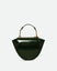 Wandler Hortensia Bag Mini Eyelets in the color Jazz Olive, made from Italian calf leather with golden hardware and rounded silhouette, front view.