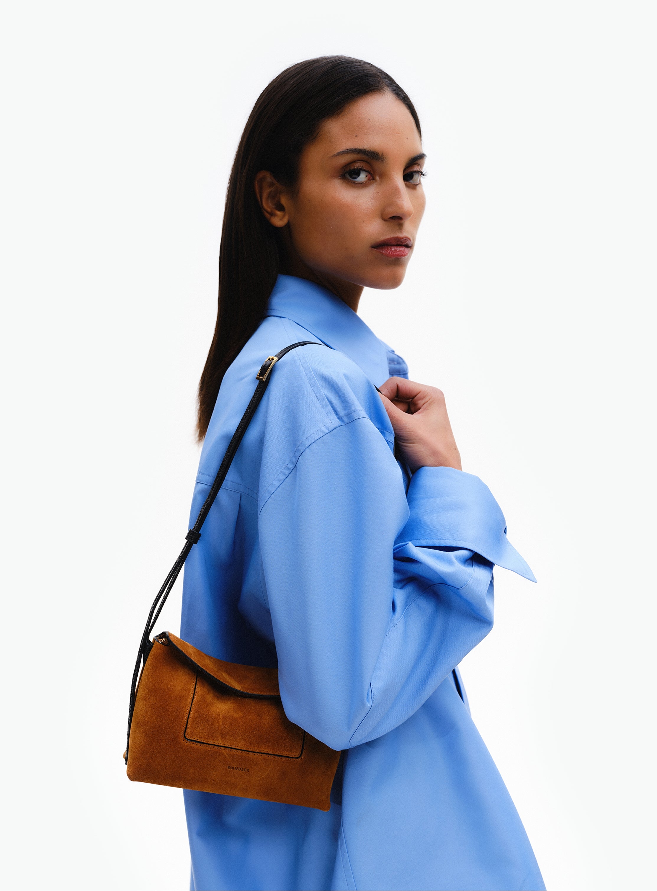 Penelope Slouch Mini - Cognac Suede