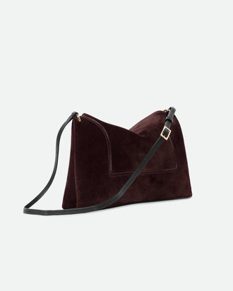 Penelope Slouch Bag - Acai Suede
