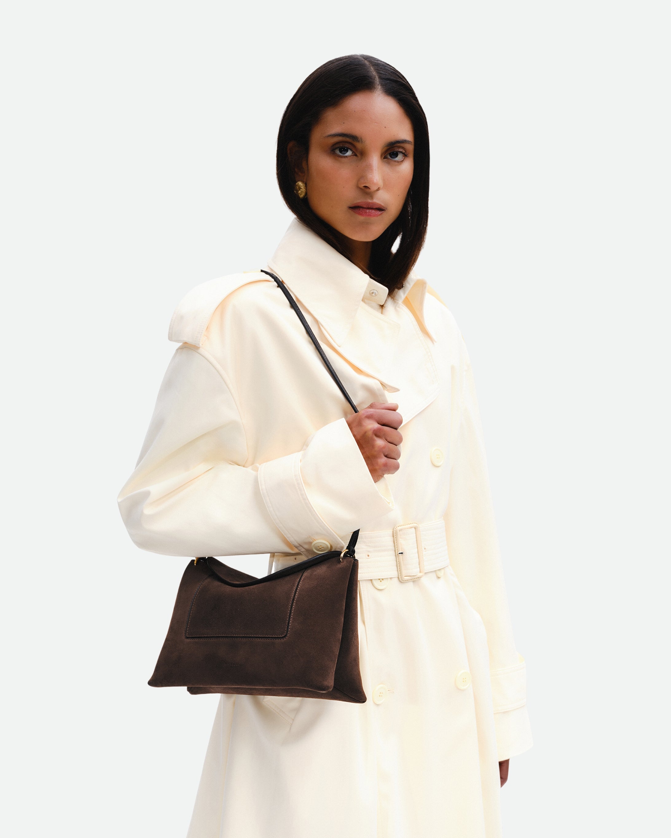 Penelope Slouch Bag - Palissander Suede