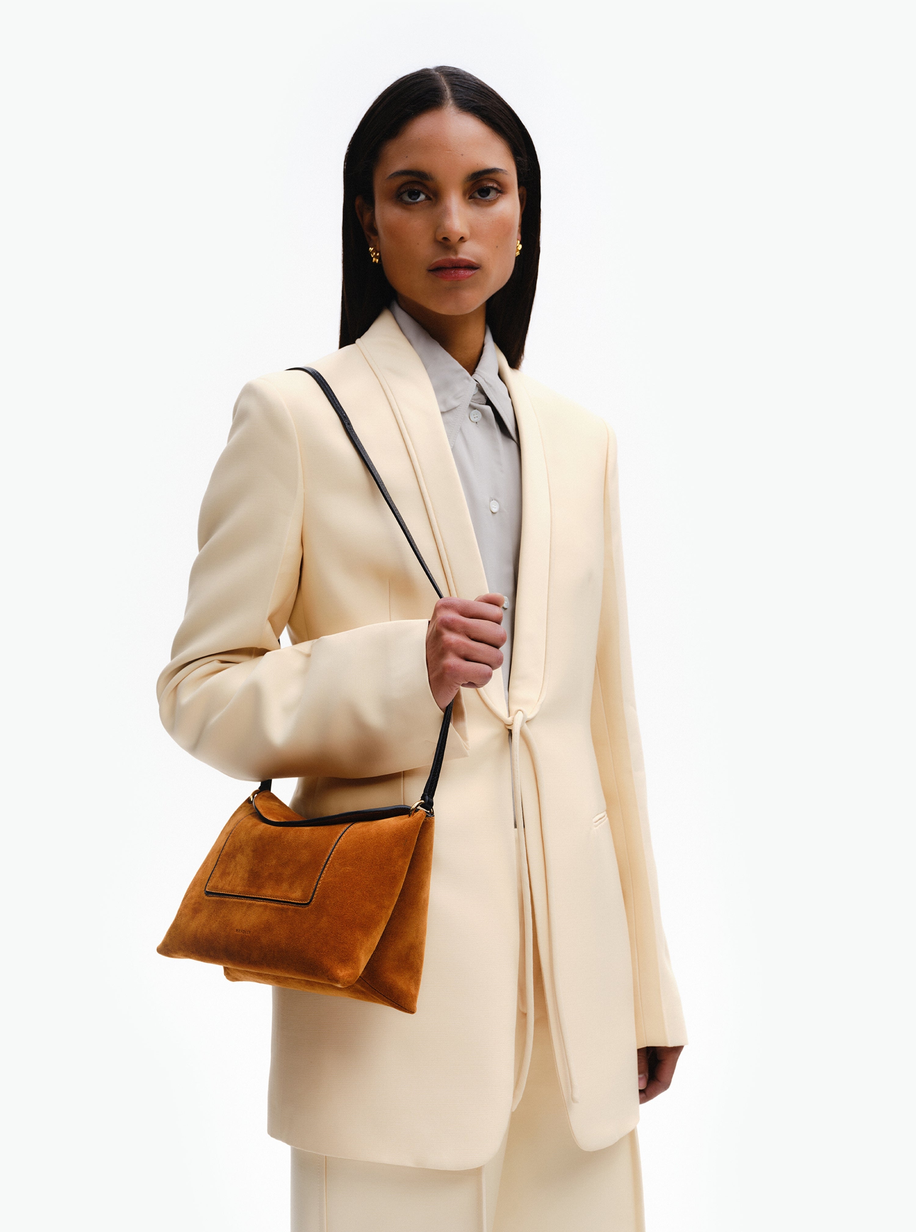 Penelope Slouch Bag - Cognac Suede