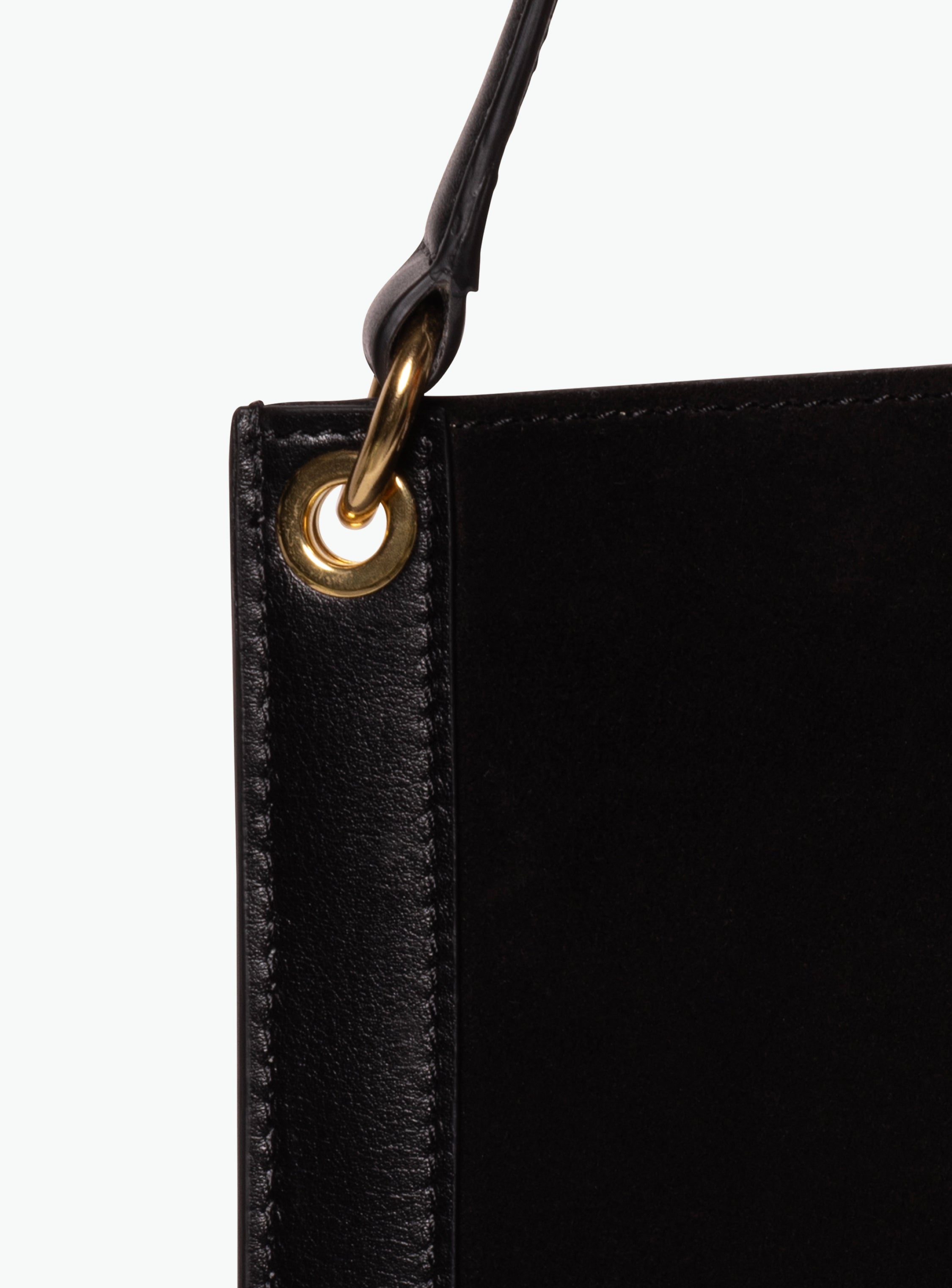 Penny Tote - Black Suede / Black