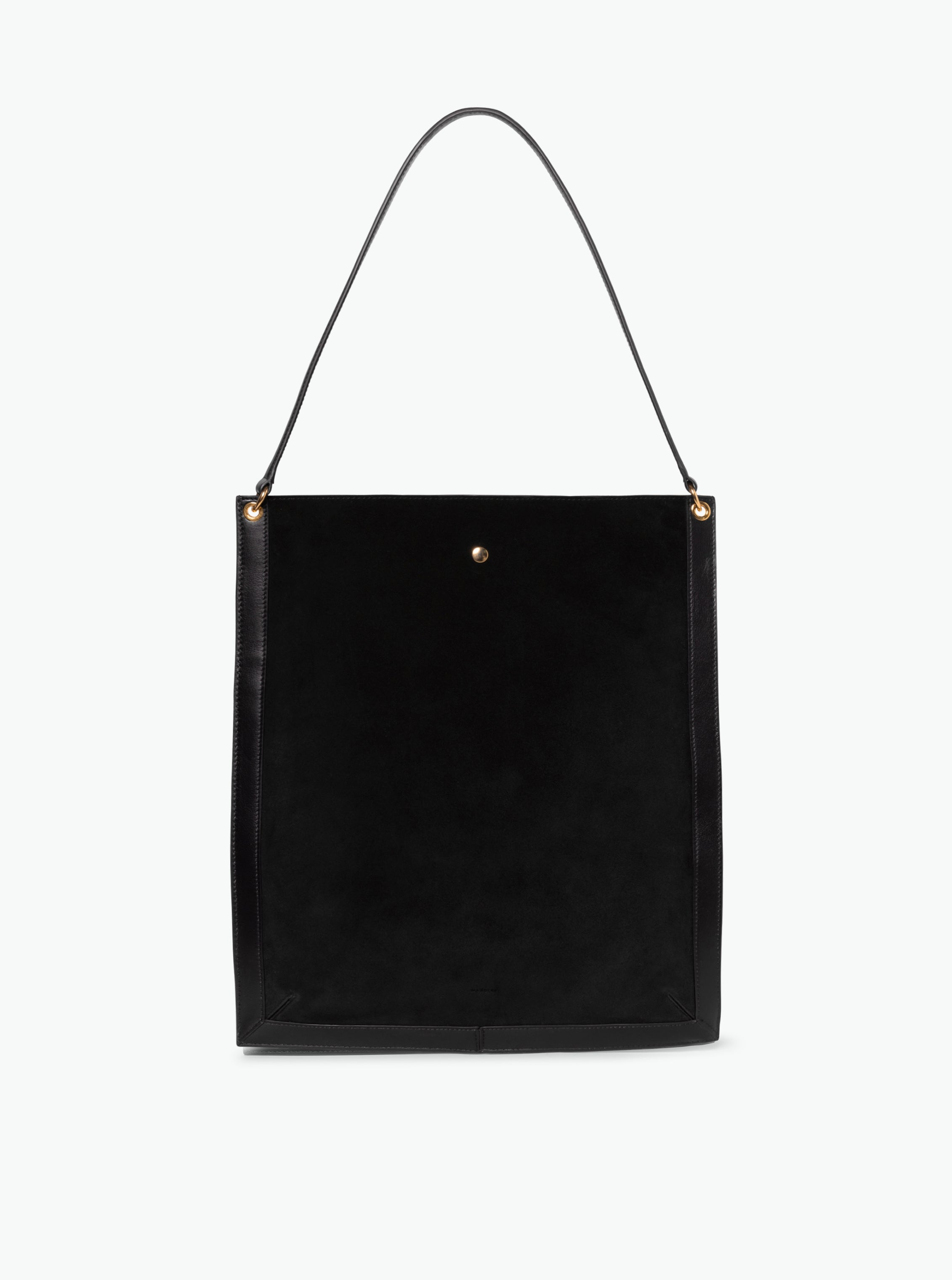 Penny Tote - Black Suede / Black