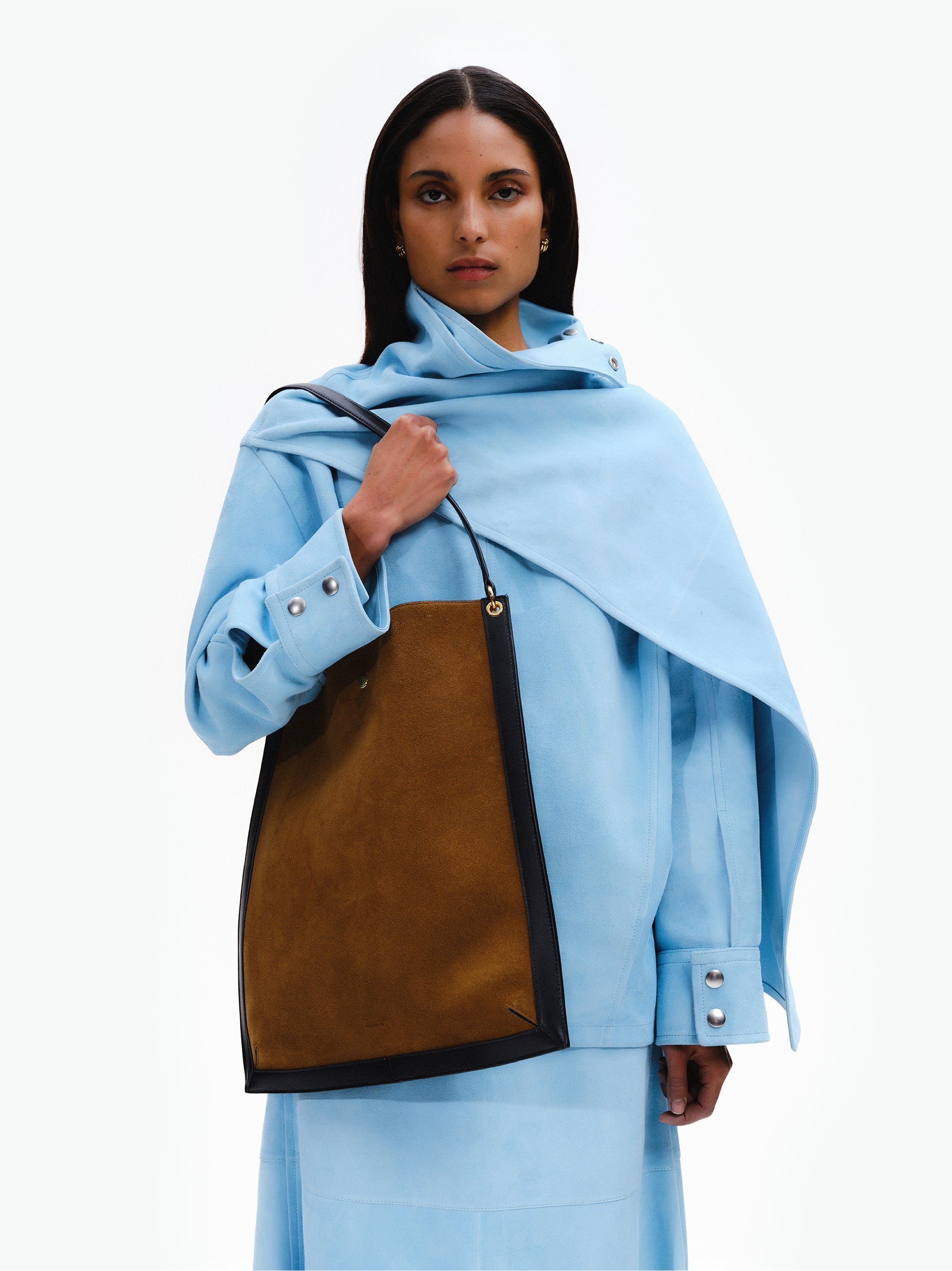 Penny Tote - Tabbaco Suede / Black
