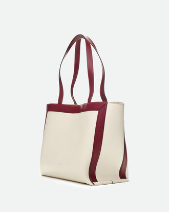 Ida Tote Medium - Buttercream / Bordeaux