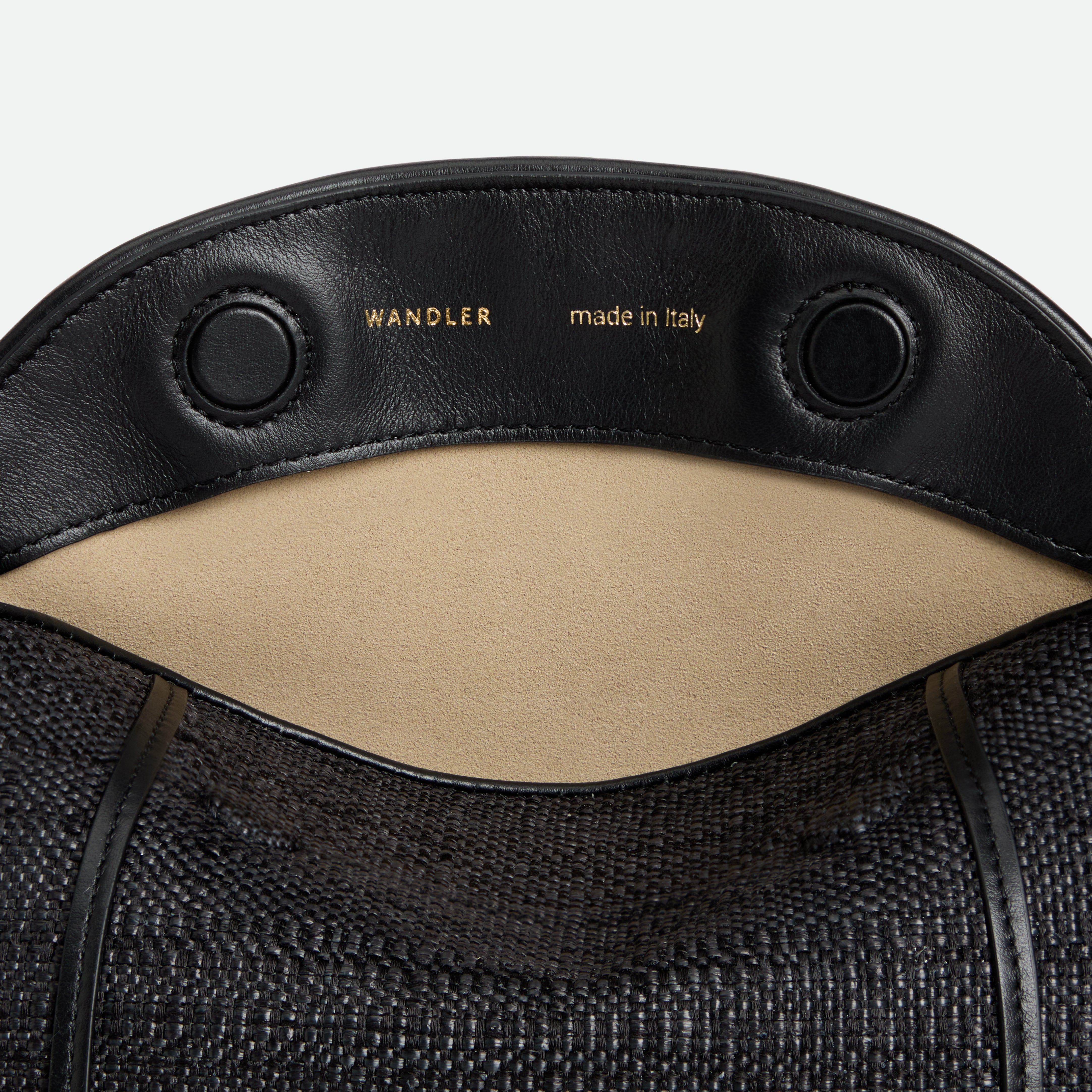 Penelope Slouch Bag Raffia - Black Raffia – Wandler.com