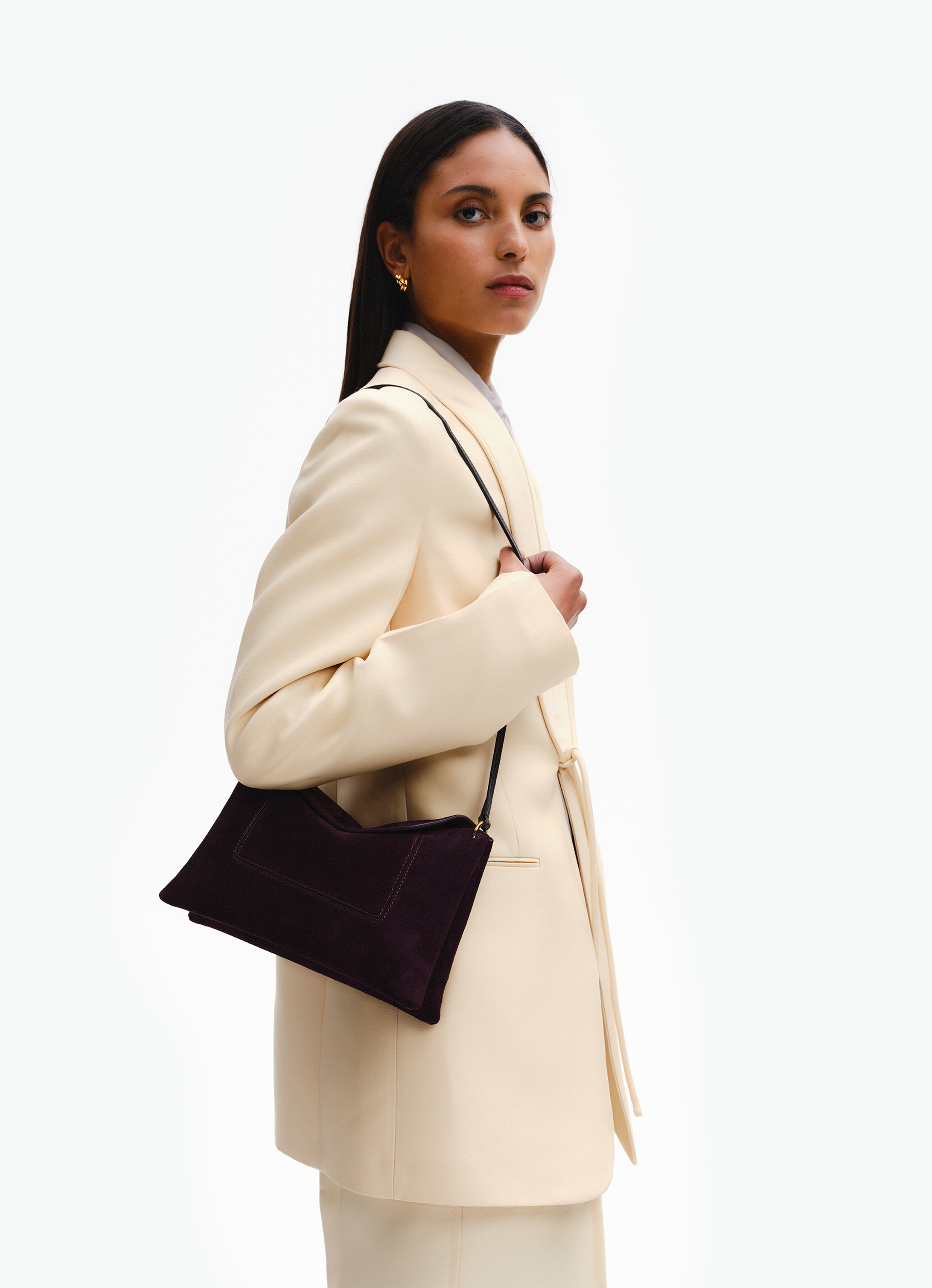 Penelope Slouch Bag - Acai Suede
