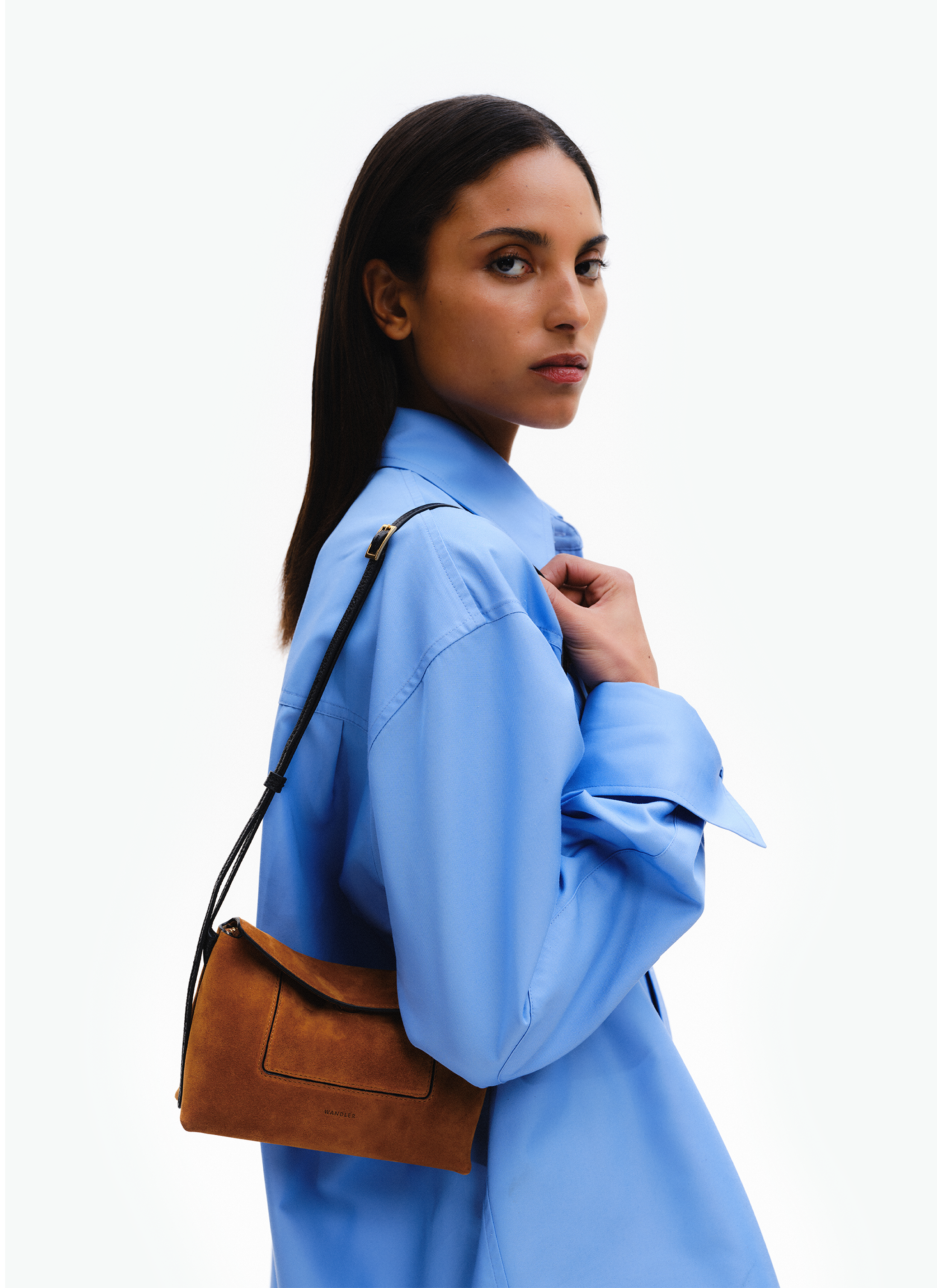 Penelope Slouch Mini - Cognac Suede