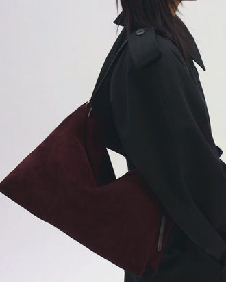 Penelope Tote - Acai Suede / Black